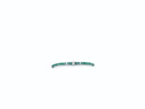 Bracelet artisanal en argent massif, aventurine verte et diamants, création de joaillier