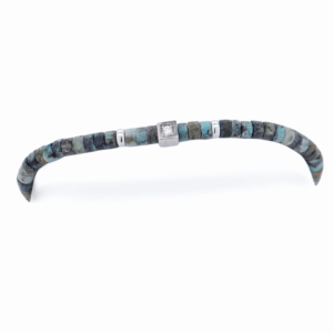 Bracelet élégant en argent massif avec diamants scintillants et pierre turquoise – création artisanale de joaillier