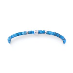 Bracelet luxe en diamant, perles heshi et azurite – création joaillière sur mesure