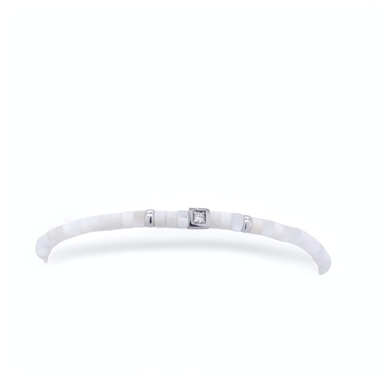 Bracelet argent  nacre  et un diamant