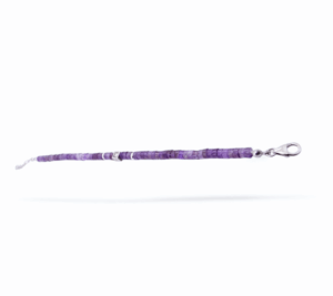 Bijou en argent serti d’une améthyste et d’un diamant, bracelet femme fait main