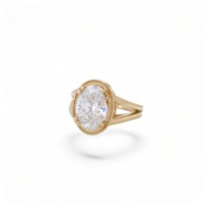bague solitaire diamant de laboratoire 3 carats avec certificat monture en or jaune 18 carats